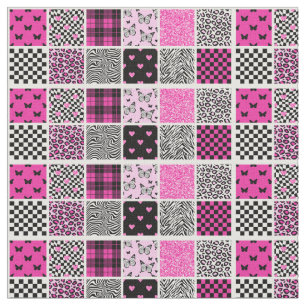 Rosa und schwarz Trendy Boho Stipped Print Stoff