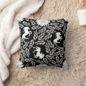 Rosa und schwarz Trendy Unicorn & Blumenmuster Kissen (Decke)