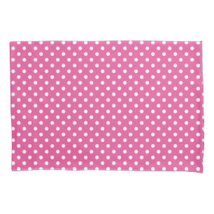 Rosa und schwarz-weiße Polka-Punkte reversibel Kissenbezug
