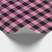 Rosa und schwarz Zig Zag Buffalo Kariertes Handwer Geschenkpapier (Ecke)