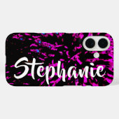 Rosa und schwarze Abstrakte Blütenbezeichnung Case-Mate iPhone Hülle (Rückseite (Horizontal))