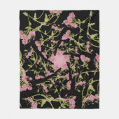 Rosa und schwarze Achillea Fraktal Art Fleecedecke (Vorderseite)