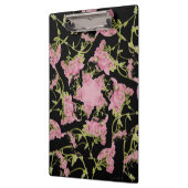 Rosa und schwarze Achillea Fraktal Art Klemmbrett (Links)