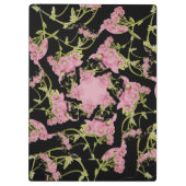 Rosa und schwarze Achillea Fraktal Art Klemmbrett (Rückseite)