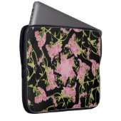 Rosa und schwarze Achillea Fraktal Art Laptopschutzhülle (Vorne Rechts)