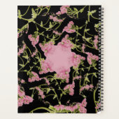 Rosa und schwarze Achillea Fraktal Art Planer (Rückseite)