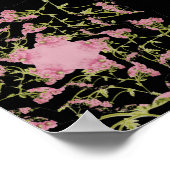 Rosa und schwarze Achillea Fraktal Art Poster (Ecke)