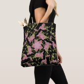 Rosa und schwarze Achillea Fraktal Art Tasche (Von Nahem)