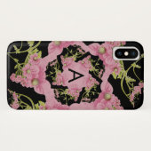 Rosa und schwarze Achillea Monogram Case-Mate iPhone Hülle (Rückseite (Horizontal))