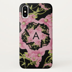Rosa und schwarze Achillea Monogram Case-Mate iPhone Hülle