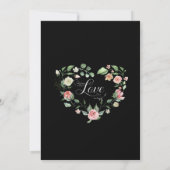 Rosa und schwarze Aquarellfarben Rose Blumendesign Ankündigung (Rückseite)
