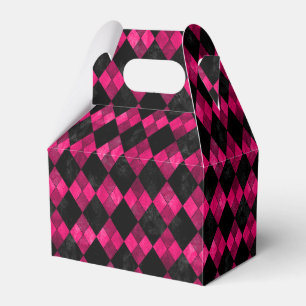 Rosa und schwarze Argyle-Partygeschenkbox Geschenkschachtel