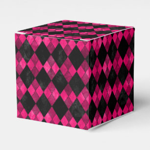 Rosa und schwarze Argyle-Partygeschenkbox Geschenkschachtel