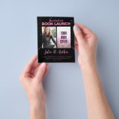 Rosa und schwarze Autor Buchstart Unterschrift Ein Flyer (Gruppe)