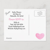 Rosa und schwarze Babydusche Einladung Postkarte (Rückseite)