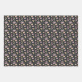 Rosa und schwarze Ballerina-Goldkrone Geschenkpapier Set (Vorderseite 3)