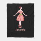 Rosa und schwarze Ballerina mit Namen Fleecedecke (Vorderseite)