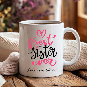 Rosa und schwarze beste Schwester überhaupt Kaffeetasse