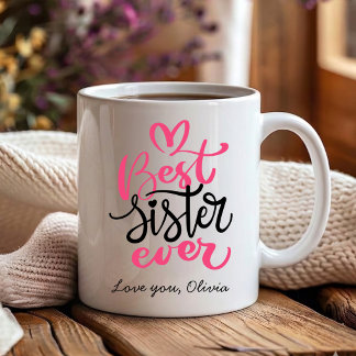 Rosa und schwarze beste Schwester überhaupt Kaffeetasse