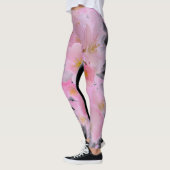 Rosa und schwarze Blossom Yoga Leggings (Links)