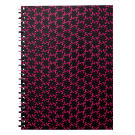 Rosa und schwarze Blume Cluster Spiral Notebook Notizblock (Vorderseite)