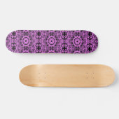 Rosa und schwarze Blumenmandala Skateboard (Horizontal)