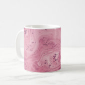 Rosa und schwarze Blumentextilien Kaffeetasse (Vorderseite Links)