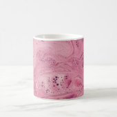 Rosa und schwarze Blumentextilien Kaffeetasse (Mittel)