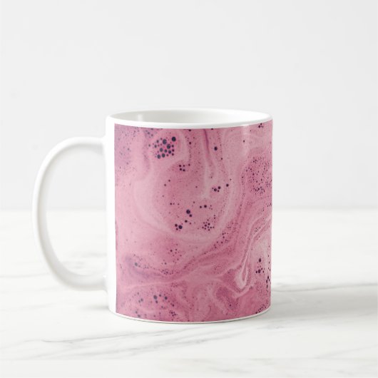 Rosa und schwarze Blumentextilien Kaffeetasse (Links)