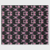 Rosa und schwarze Blütenkirsche Blossom Geschenkpapier (Flach)