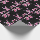 Rosa und schwarze Blütenkirsche Blossom Geschenkpapier (Ecke)