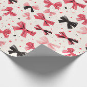 Rosa und schwarze Bogen Geschenkpapier (Ecke)