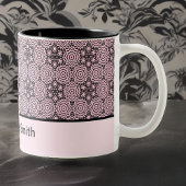 Rosa und schwarze Box Mandala Grafik Design Zwei-T Zweifarbige Tasse