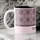 Rosa und schwarze Box Mandala Grafik Design Zwei-T Zweifarbige Tasse