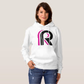 Rosa und schwarze Buchstaben R Hoodie (Vorne ganz)