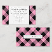 Rosa und schwarze Büffel Karo Business Consultant Visitenkarte (Vorne/Hinten)