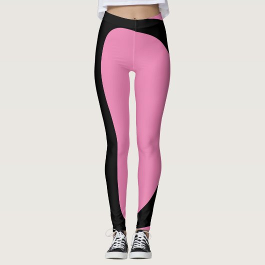 rosa und schwarze Butter Leggings (Vorderseite)