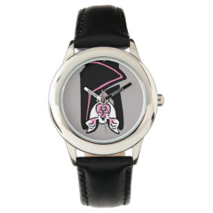 Rosa und schwarze BVT- Halloween- Natur- Ökologie Armbanduhr