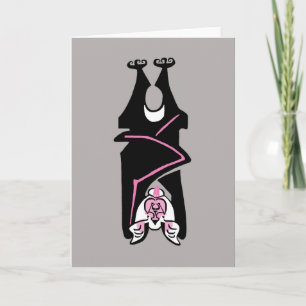 Rosa und schwarze BVT- Wildtiere - Grußkarte Karte