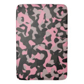 Rosa und schwarze Camouflage Badematte (Vorderseite Vertikal)
