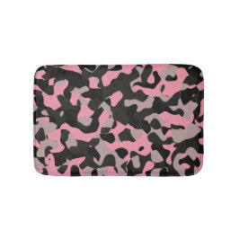 Rosa und schwarze Camouflage Badematte