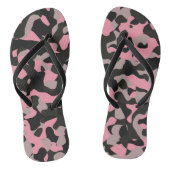 Rosa und schwarze Camouflage Badesandalen (Fußbett)