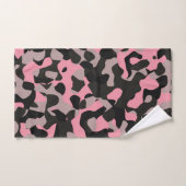 Rosa und schwarze Camouflage Badhandtuch Set (Handtuch)