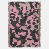 Rosa und schwarze Camouflage Decke (Vorderseite Vertikal)