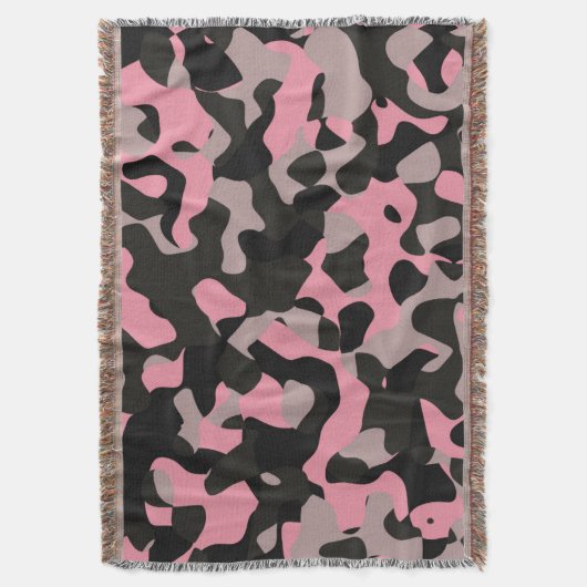 Rosa und schwarze Camouflage Decke (Vorderseite Vertikal)