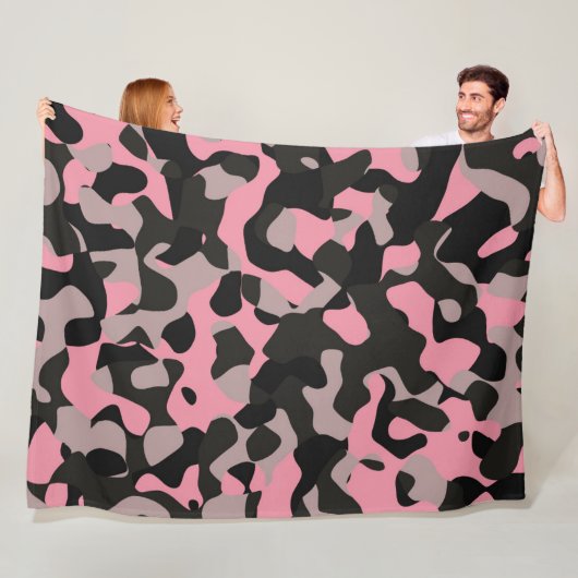 Rosa und schwarze Camouflage Fleecedecke (Beispiel)