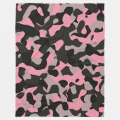 Rosa und schwarze Camouflage Fleecedecke (Vorderseite)