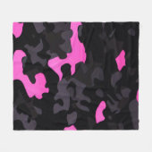 Rosa und schwarze Camouflage Fleecedecke (Vorderseite (Horizontal))