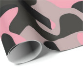Rosa und schwarze Camouflage Geschenkpapier (Rolleneckpunkt)
