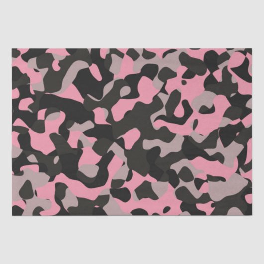 Rosa und schwarze Camouflage Seidenpapier (Vorderseite)